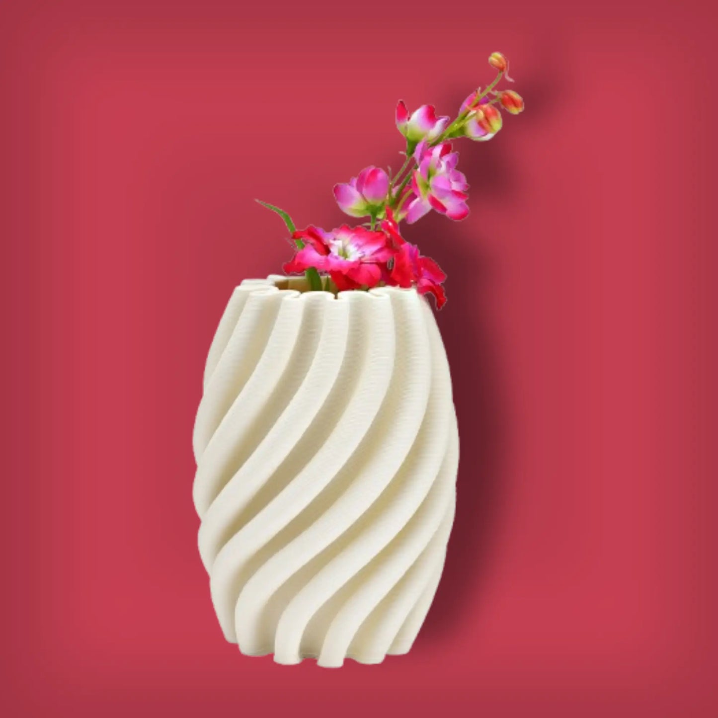 3D-gedruckte Keramikvase Weiß