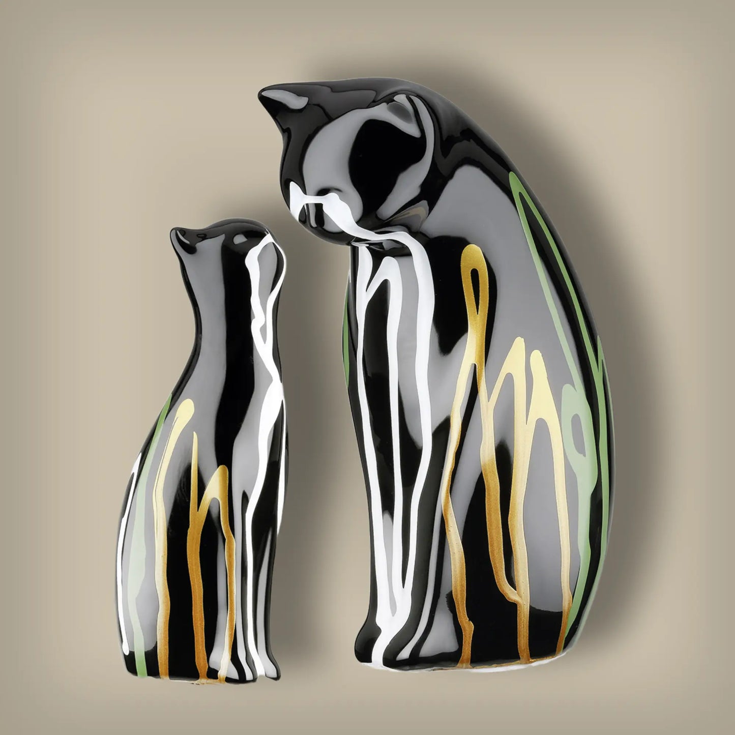 2tlg. Set Figur Katze Scuro