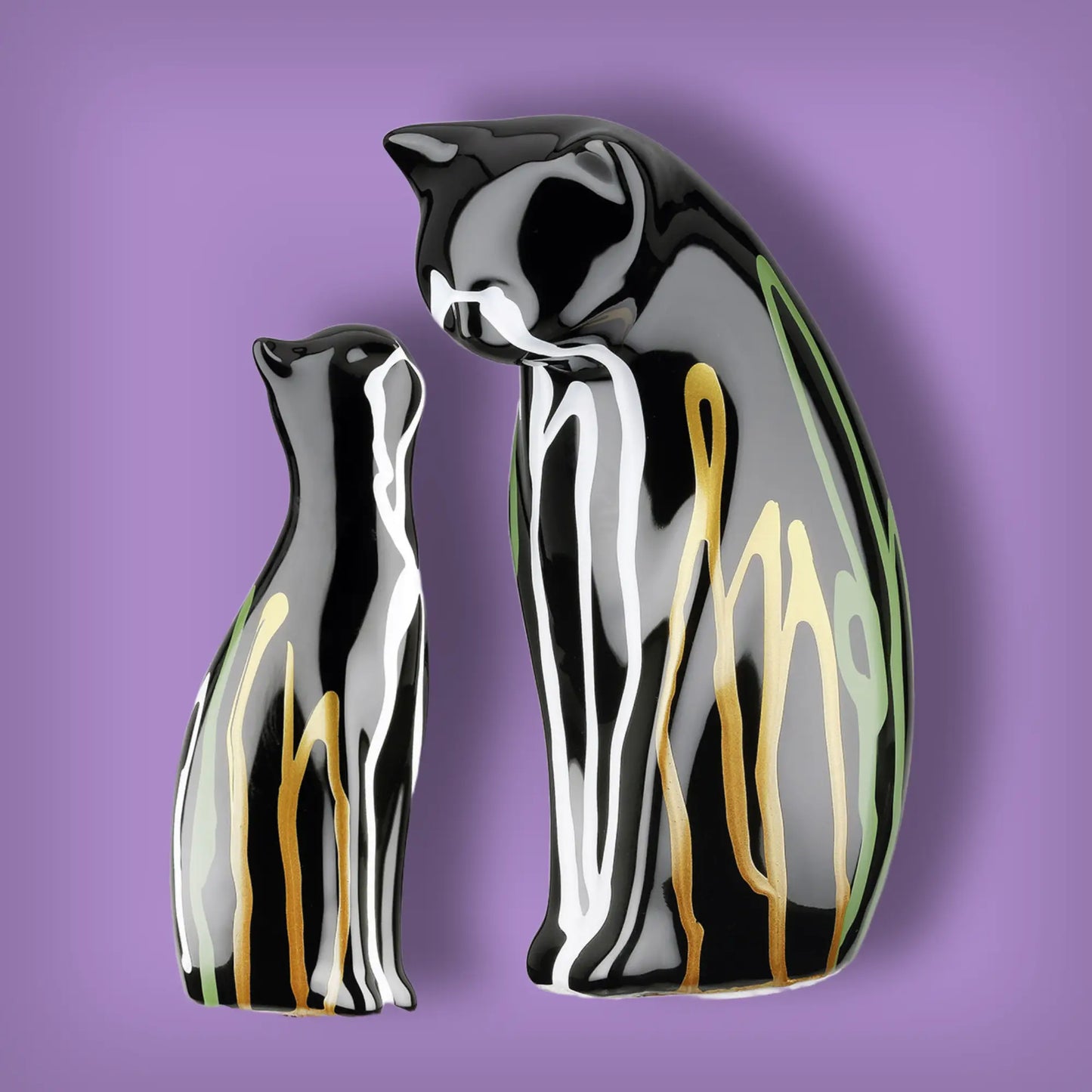 2tlg. Set Figur Katze Scuro