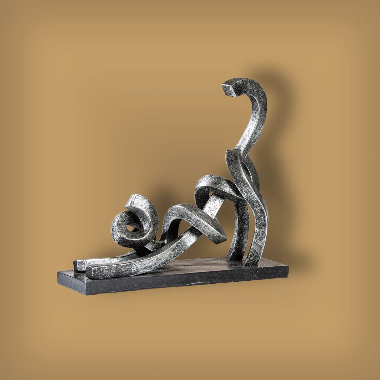 Skulptur Katze Stretching