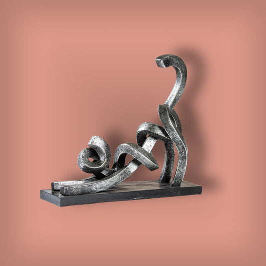 Skulptur Katze Stretching