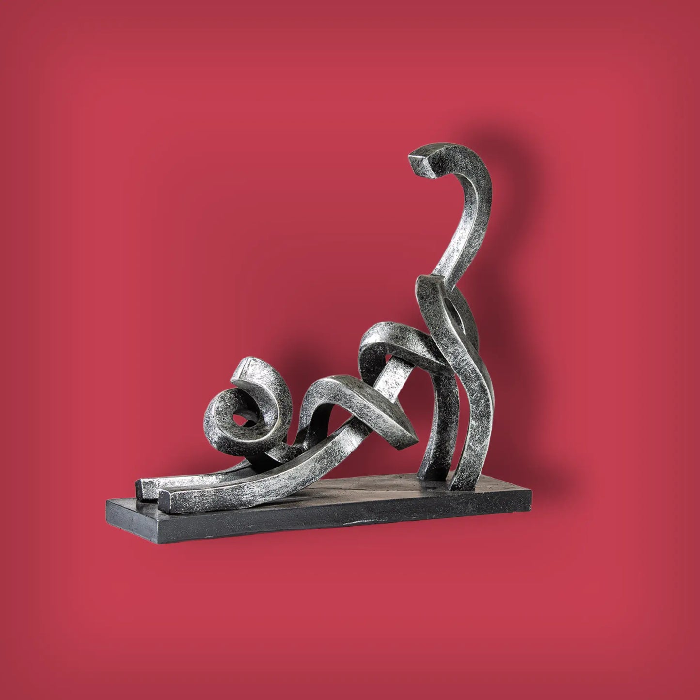 Skulptur Katze Stretching