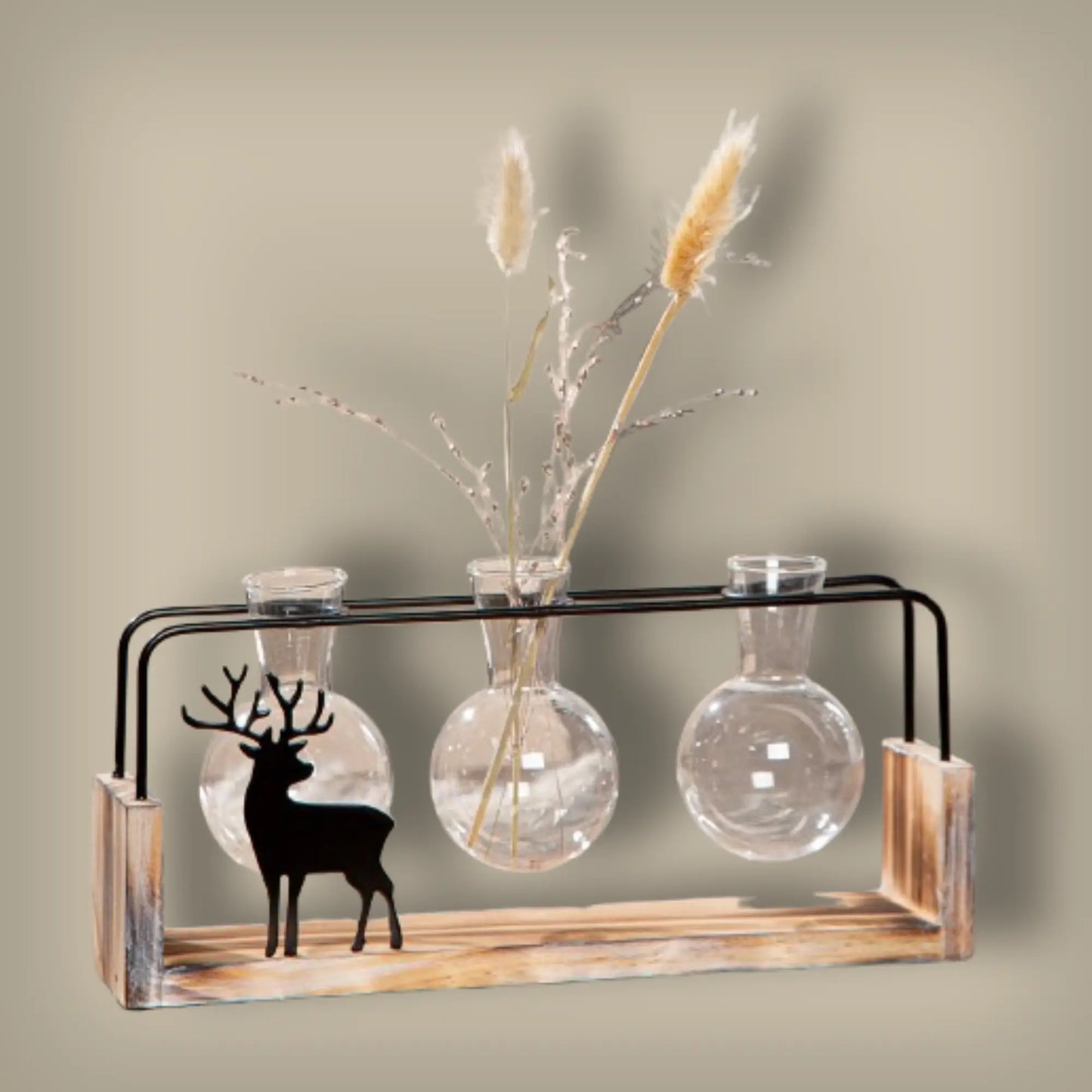 Vase Black Deer