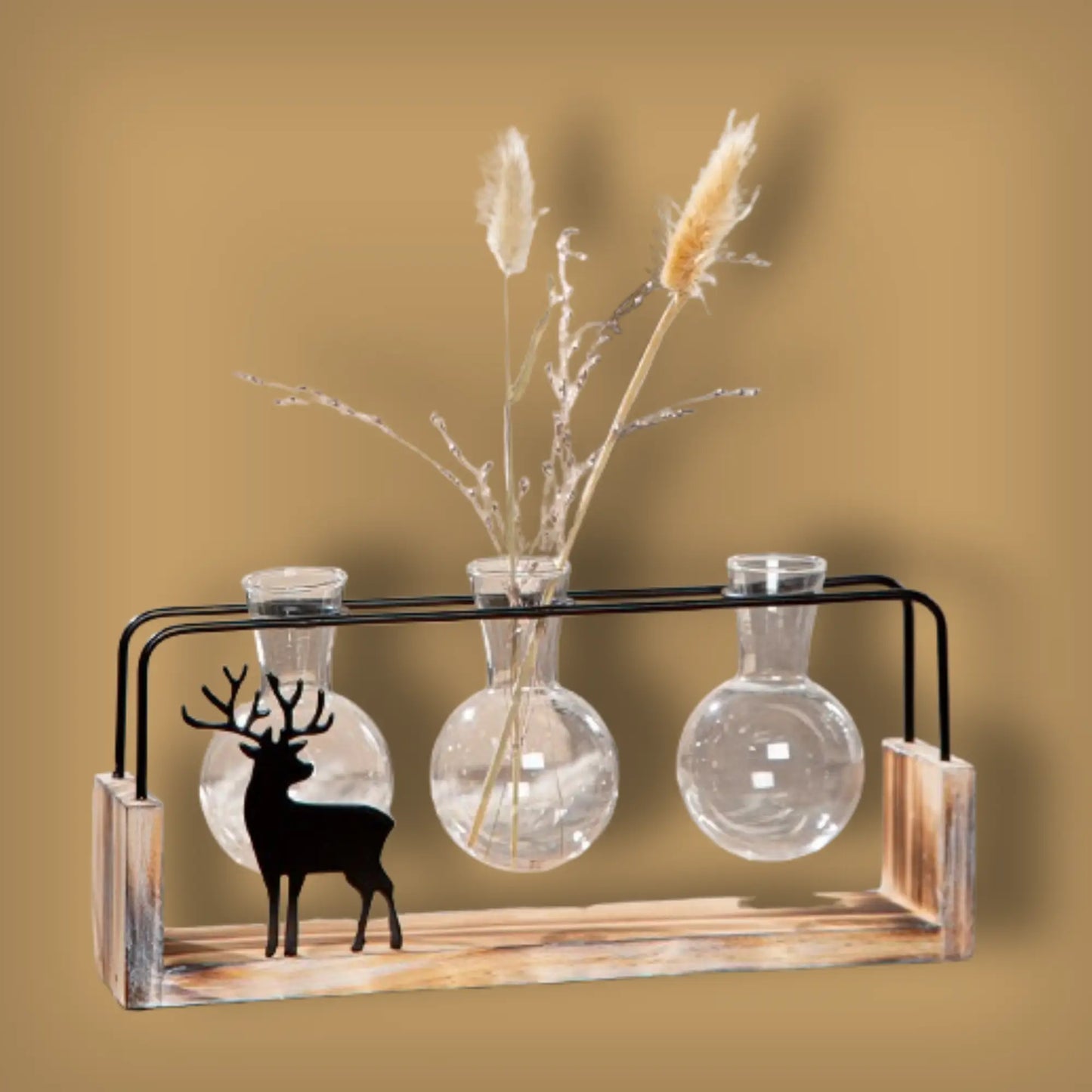 Vase Black Deer