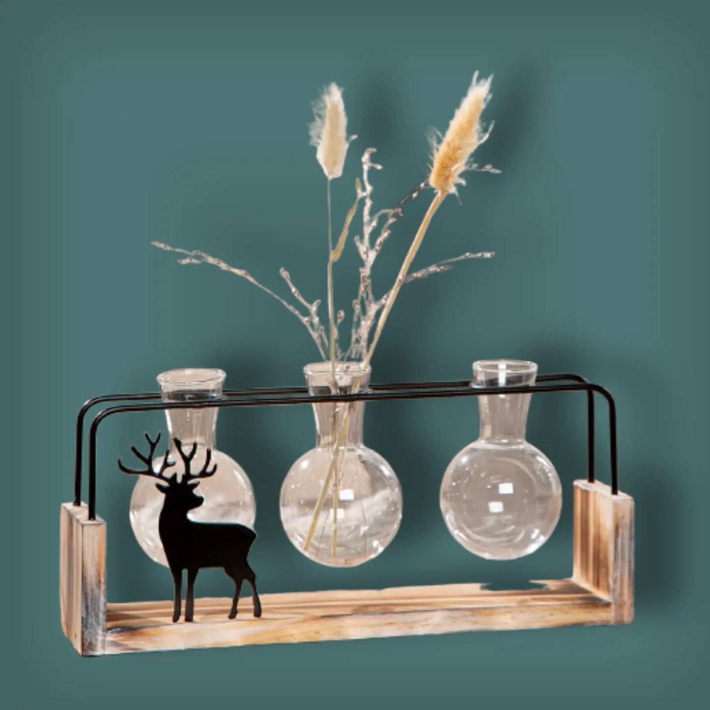 Vase Black Deer
