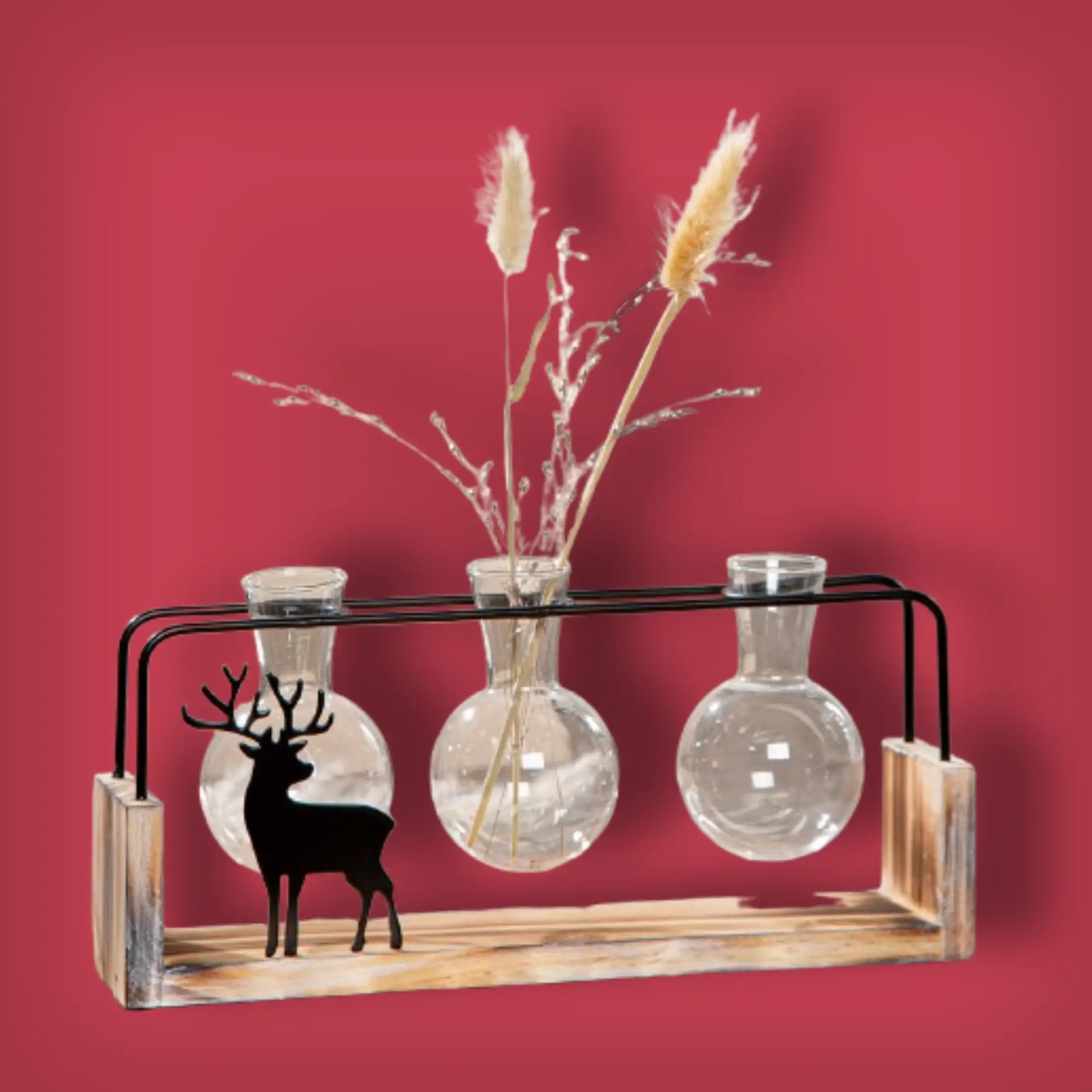 Vase Black Deer