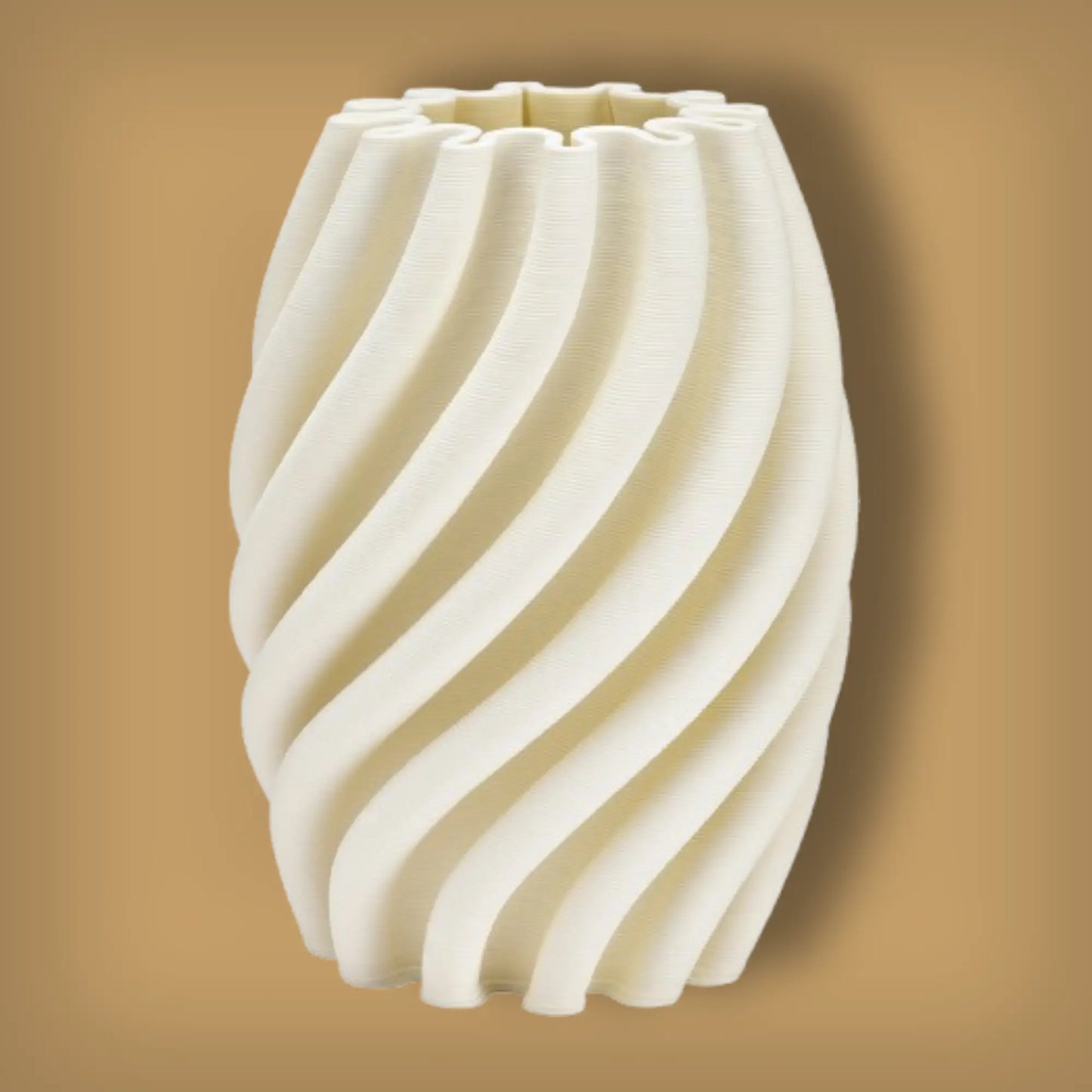 3D-gedruckte Keramikvase Weiß