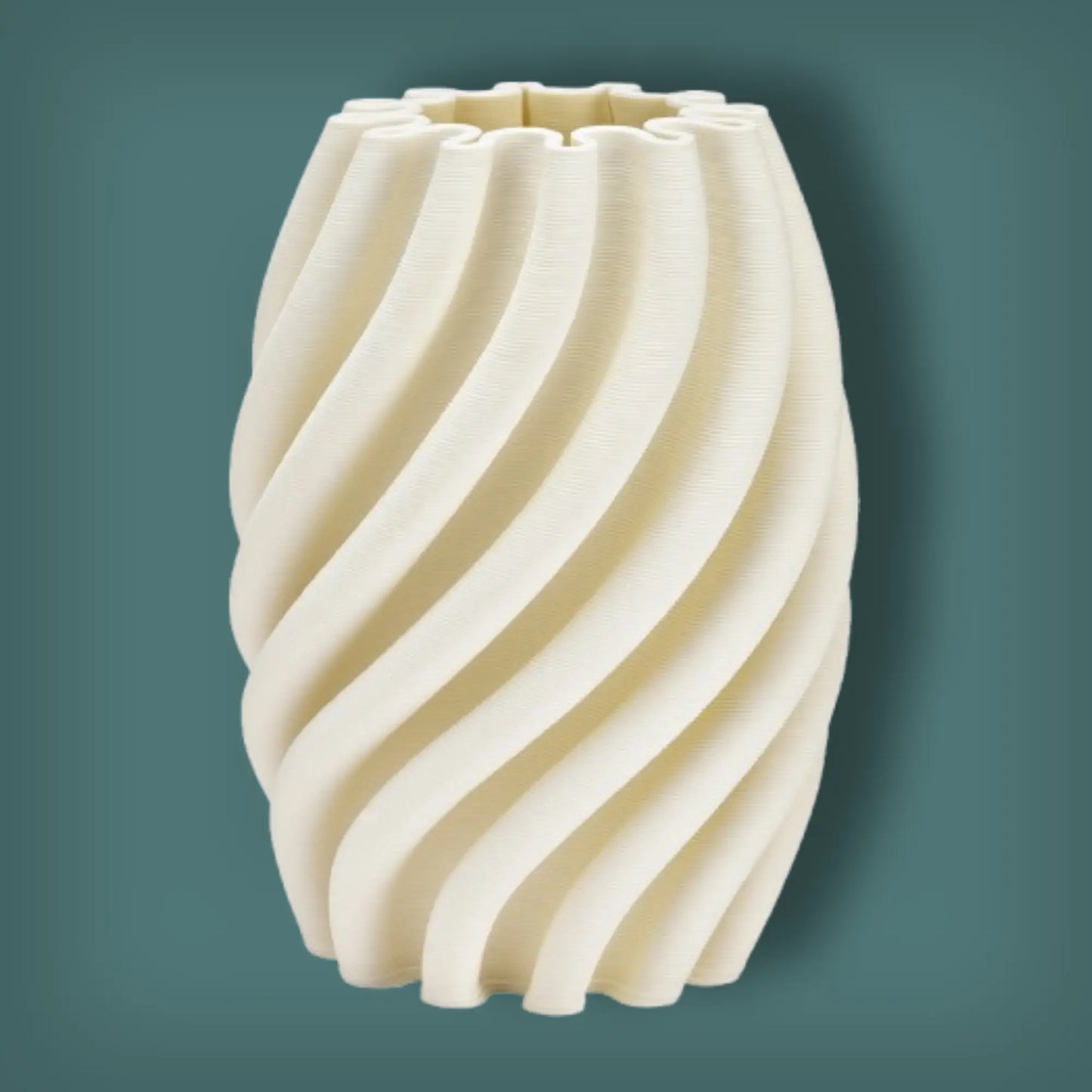 3D-gedruckte Keramikvase Weiß