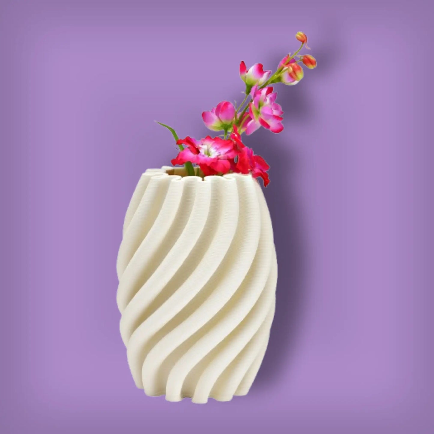 3D-gedruckte Keramikvase Weiß