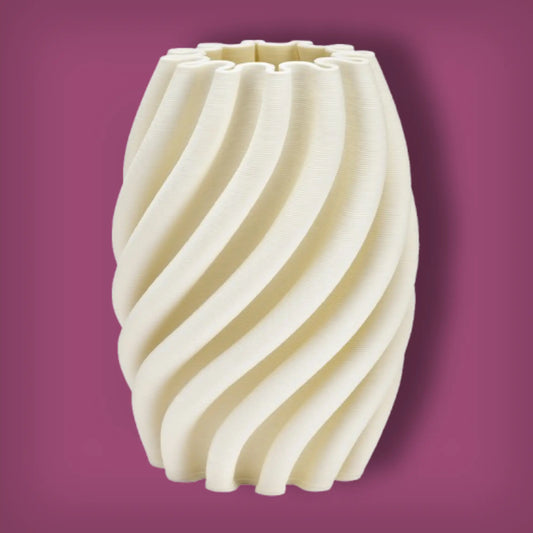 3D-gedruckte Keramikvase Weiß