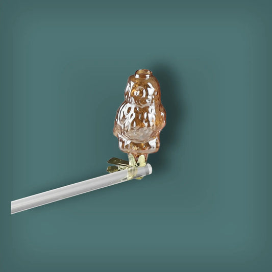 Vase Eule mit Clip Gold