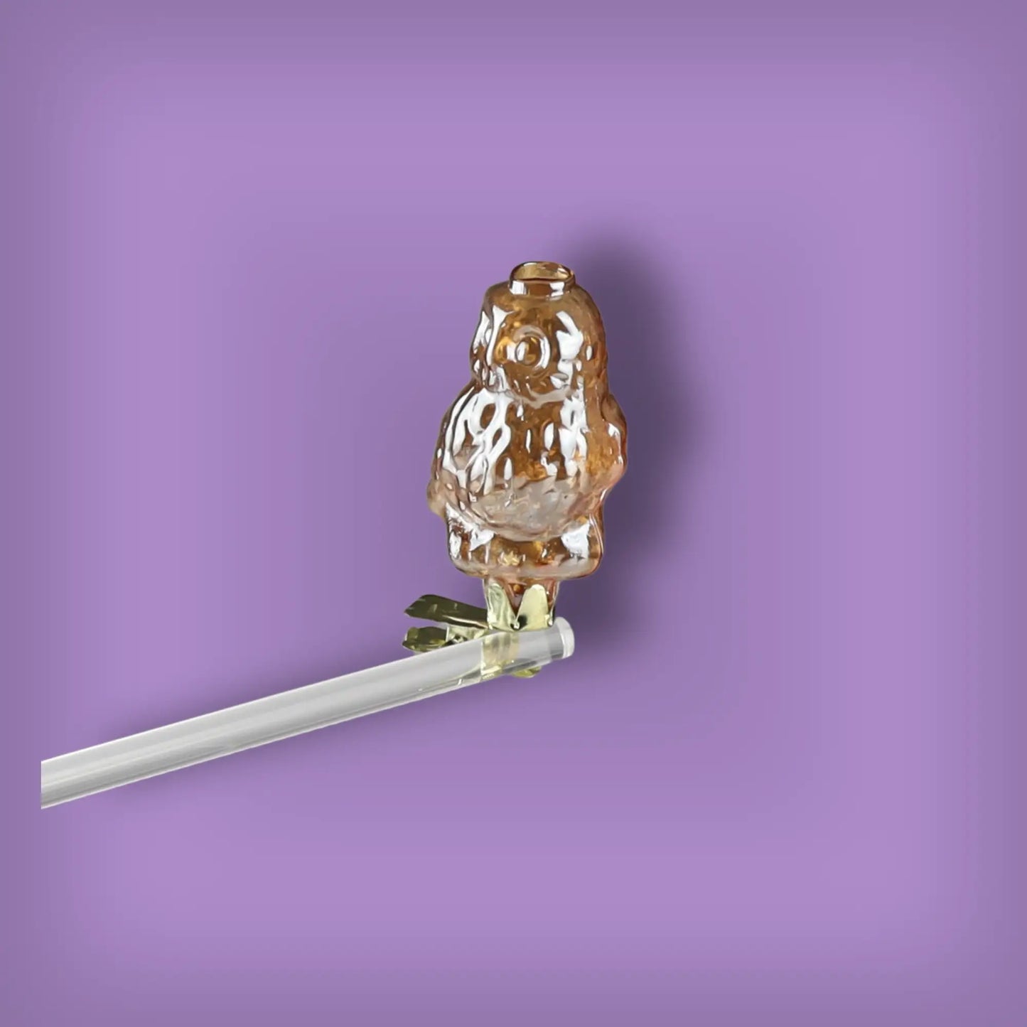 Vase Eule mit Clip Gold