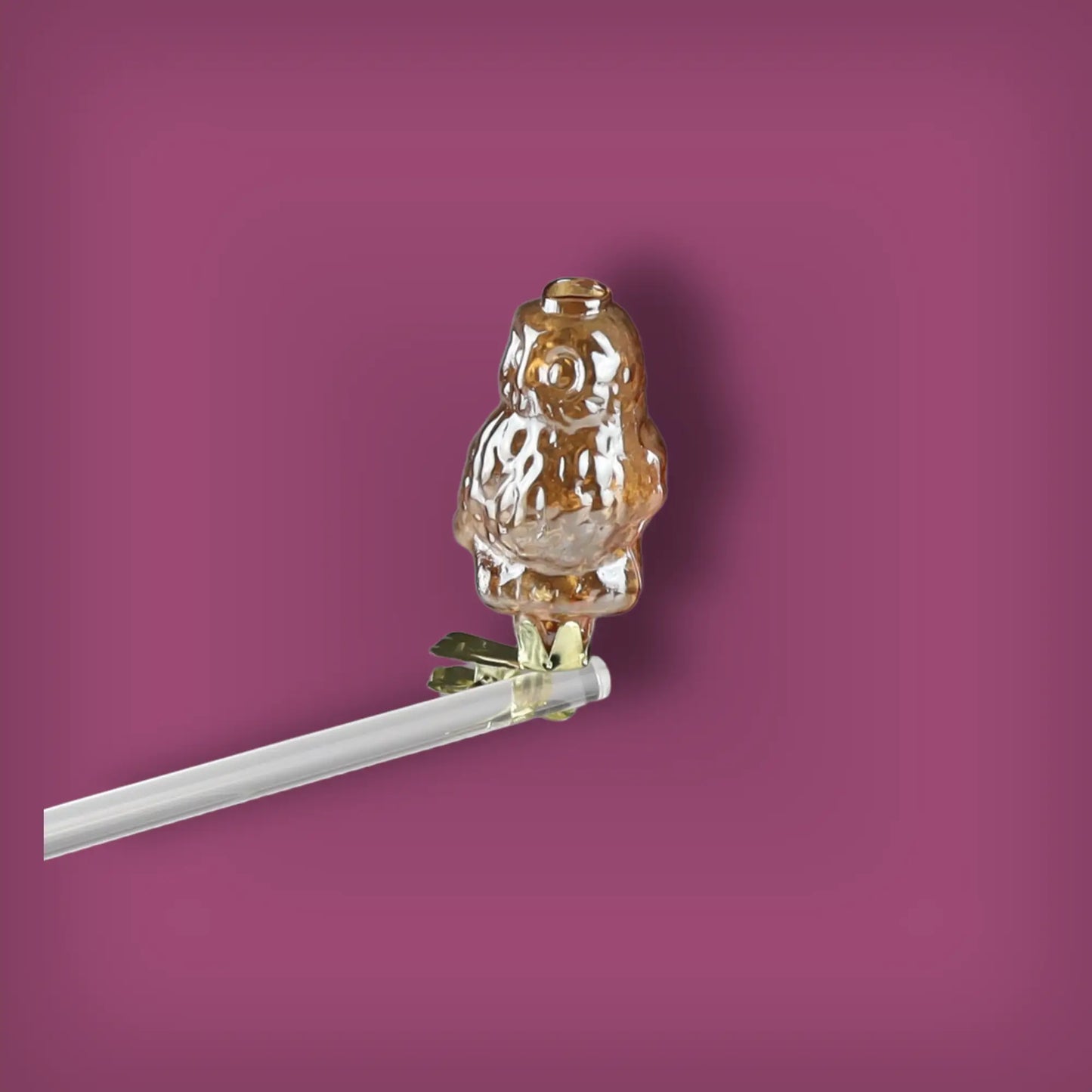 Vase Eule mit Clip Gold