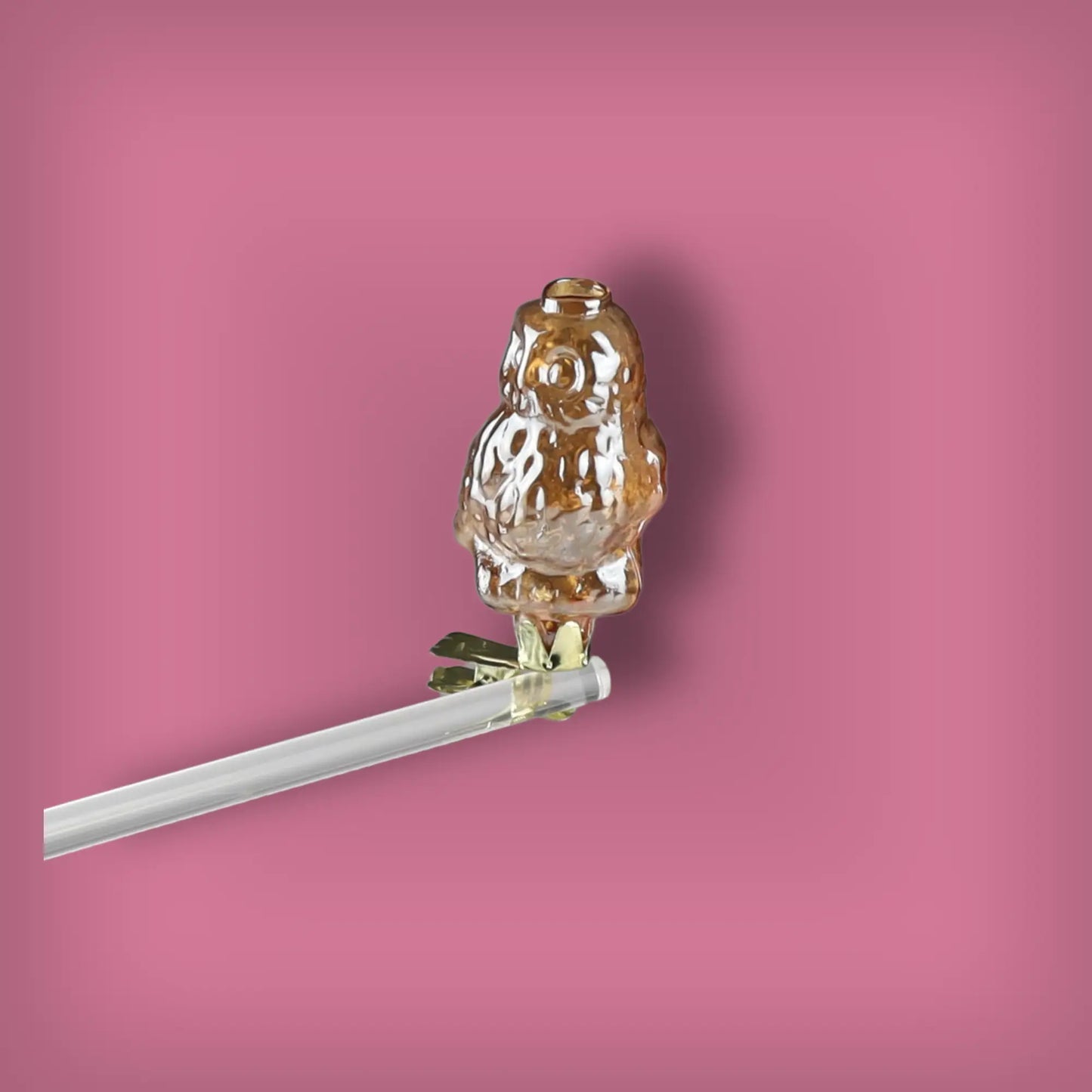 Vase Eule mit Clip Gold