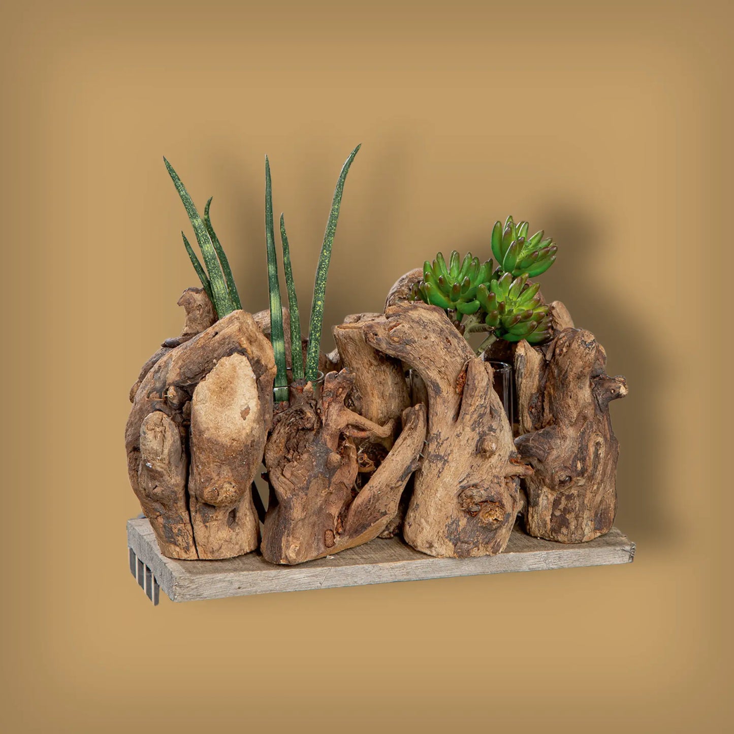 Vase/Windlicht aus Holz