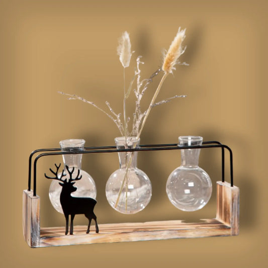 Vase Black Deer