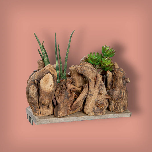 Vase/Windlicht aus Holz